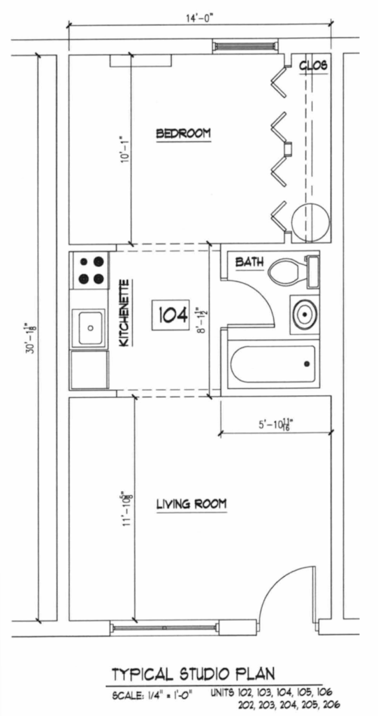 Apartment layout for Chatham St apartments in Williamsport PA